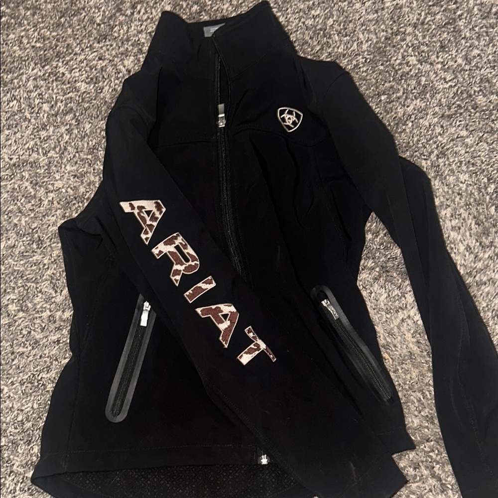 Ariat Black Utility Jacket with Fitted Design and Metallic Zippers